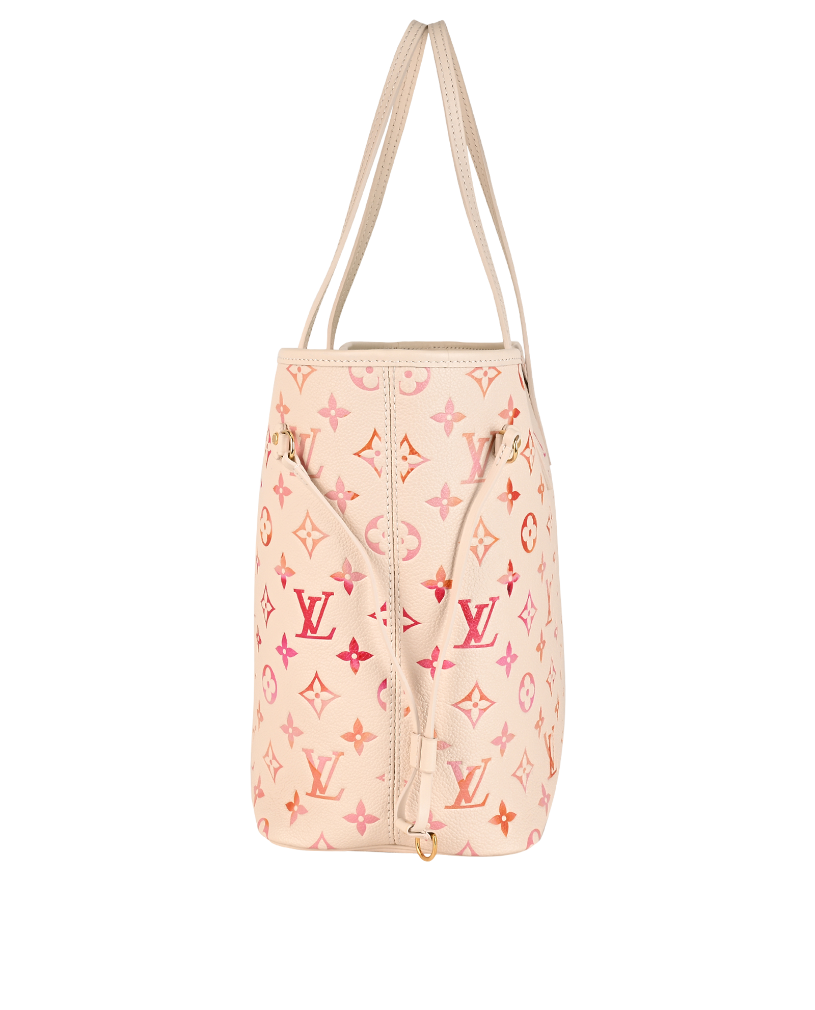 Neverfull Sunrise Aquarelle MM, &pound;1,850, Handbags, Pink/White, Leather, Bottom view